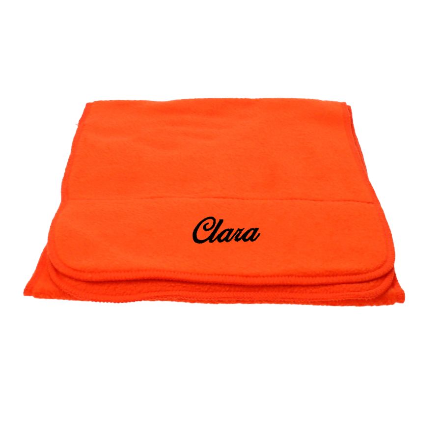 Weicher Fleece-Schal in Orange – Personalisierbar mit Stickerei