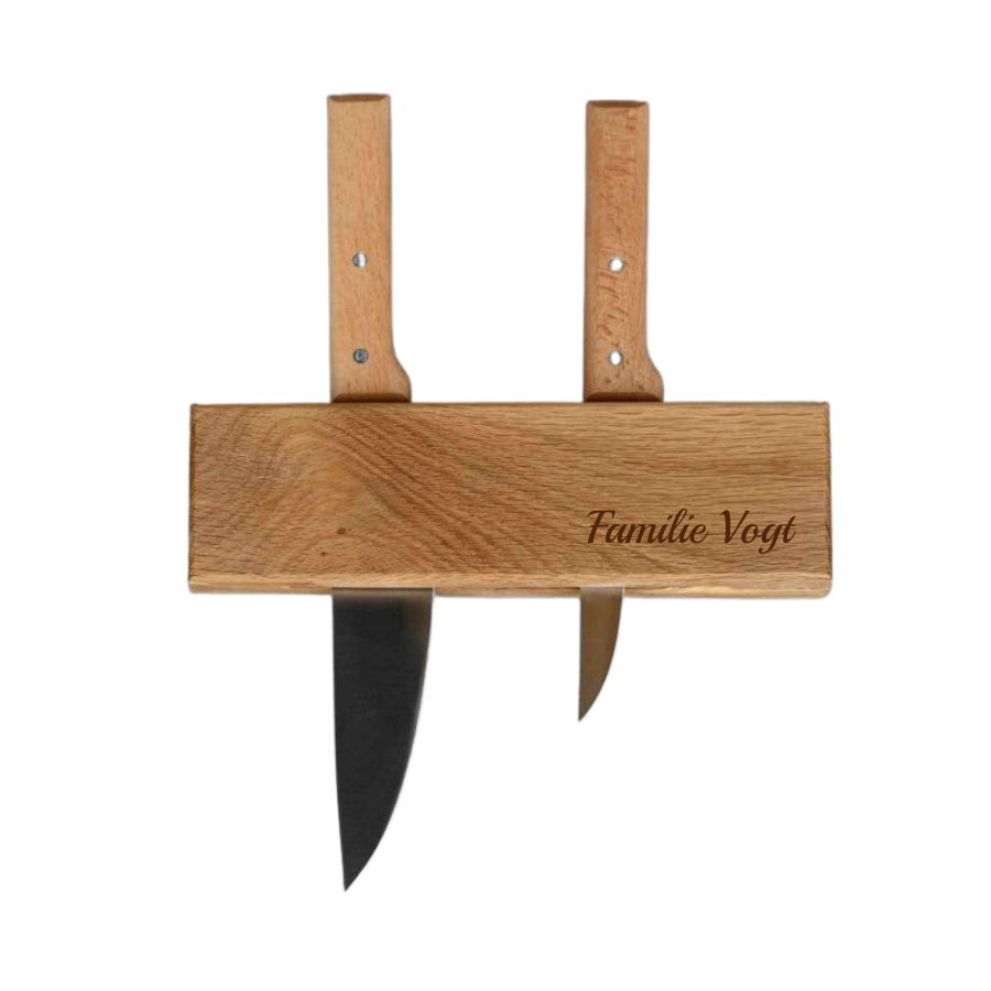 Messerleiste ohne Magnet aus Eichenholz, echte Handarbeit