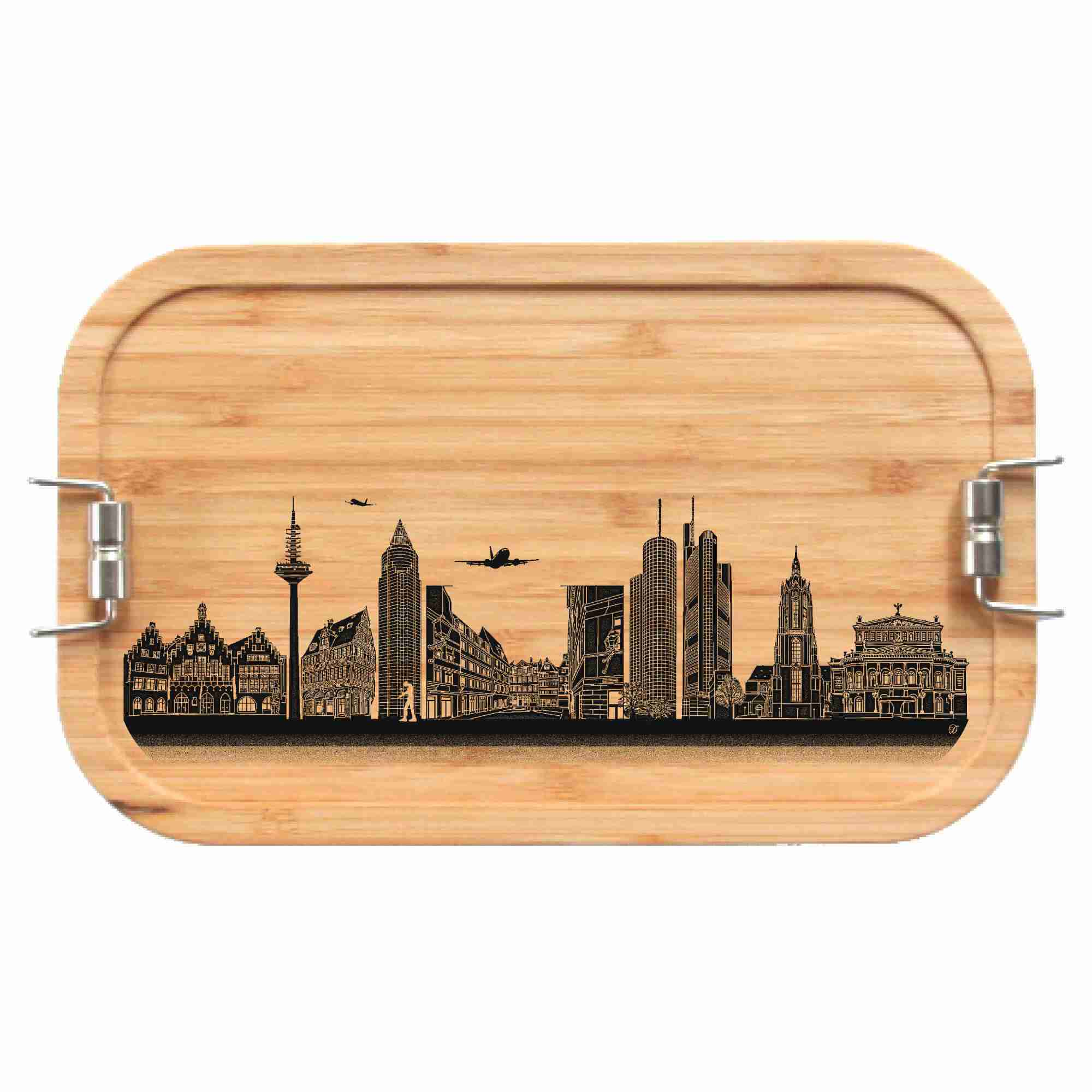 Lunchbox mit der Skyline und Stadt Frankfurt am Main